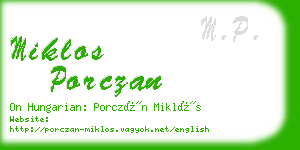 miklos porczan business card